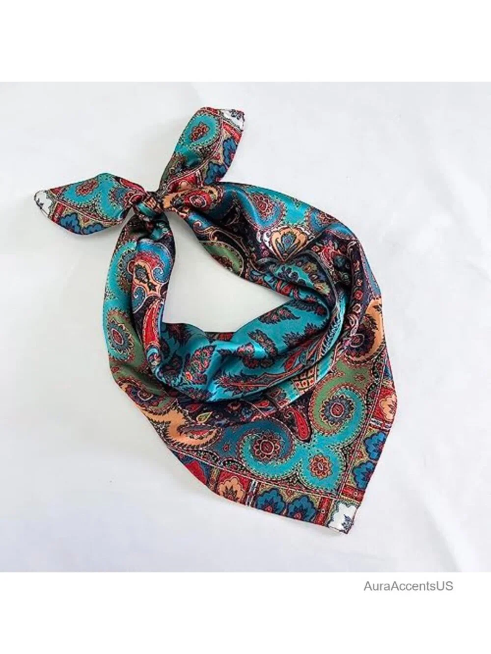 100% Mulberry Silk Square Scarf for Hair & Neck - Lightweight Bandana